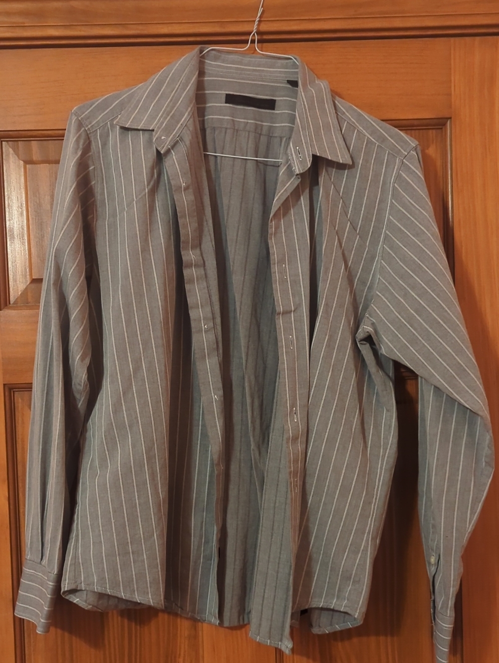 Kenneth Cole New York Gray Pinstripe Button-Down Shirt